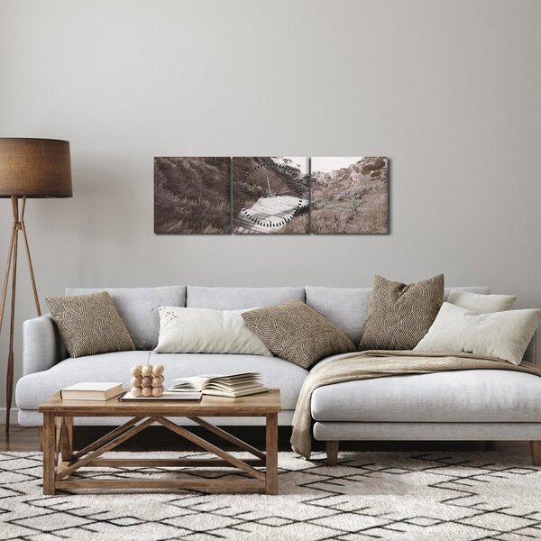Obraz - Cesta k smaragdovému moři (s hodinami) (90x30 cm)