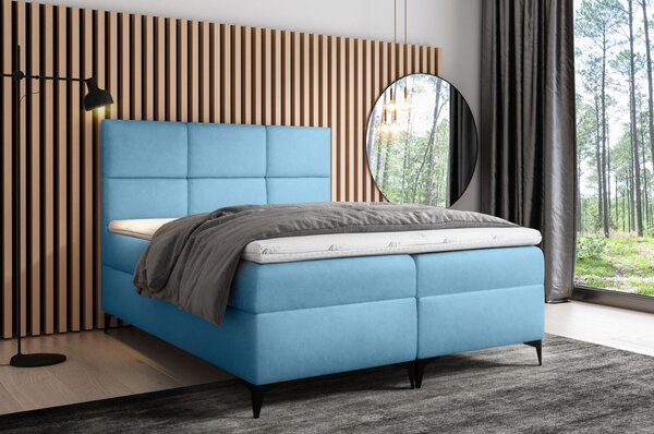 Designová postel FIZA - 160x200, modrá + topper ZDARMA