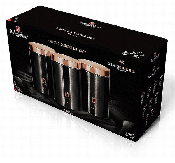 Dóza na potraviny sada 3 ks Black Rose Collection