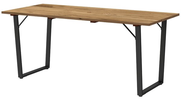 Dřevěný zahradní stůl Outsunny 175x80 cm s otvorem na deštník – Zahradní stůl pro 6 lidí, venkovní jídelní stůl na terasu, balkon, zahradu, hnědý | Ao