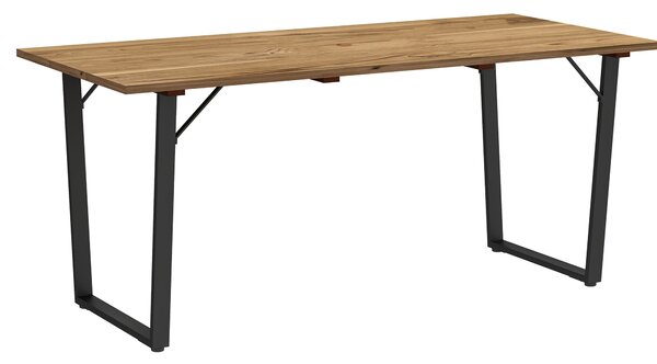 Dřevěný zahradní stůl Outsunny 175x80 cm s otvorem na deštník – Zahradní stůl pro 6 lidí, venkovní jídelní stůl na terasu, balkon, zahradu, hnědý | Ao