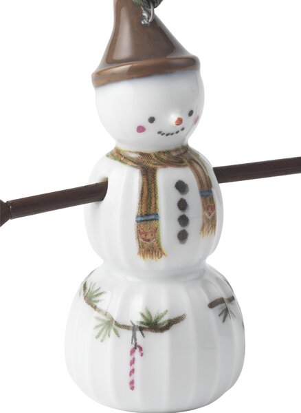 Kähler Design Závěsná keramická dekorace Sněhulák Hammershøi Christmas - Boy KD525