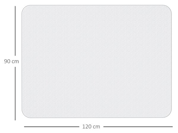 HOMCOM Ochranná podložka na podlahu 90 x 120 cm pro kancelářské židle, průhledná, odolná proti poškrábání, podložka na tvrdé podlahy | Aosom