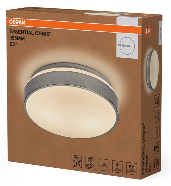 Stropní svítidlo Essential Orbis E27 385mm, Stříbrné