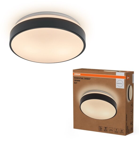 Stropní svítidlo Essential Orbis E27 385mm, Černé