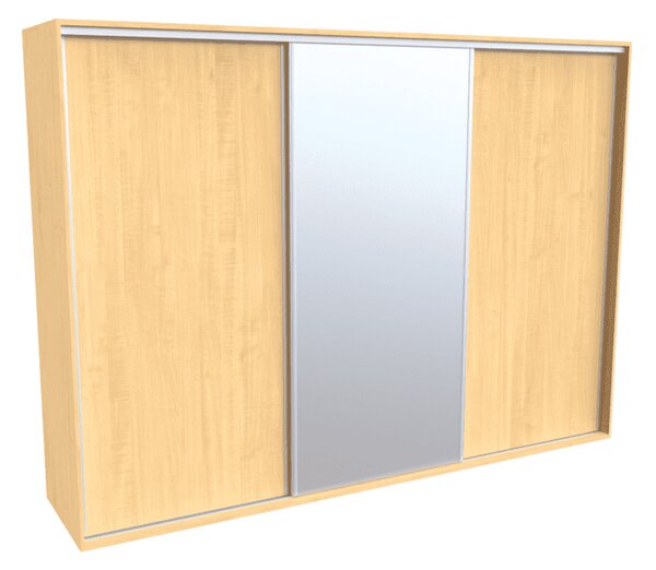 Šatní skříň FLEXI 3 se zrcadlem Varianta barvy: Javor, Šířka: 300 cm, Výška: 220 cm