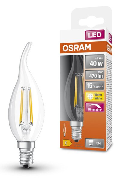 Atypická LED stmívatelná žárovka E14 4 W CLASSIC BA, teplá bílá