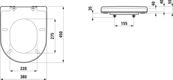 LAUFEN H8969513000001 - Záchodové prkénko SoftClose PRO duroplast/bílá
