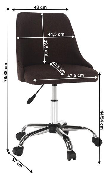 KONDELA Kancelářská židle, hnědá/chrom, EDIZ