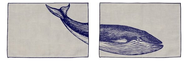 Sada 2 prostírání Madre Selva Blue Whale, 45 x 30 cm