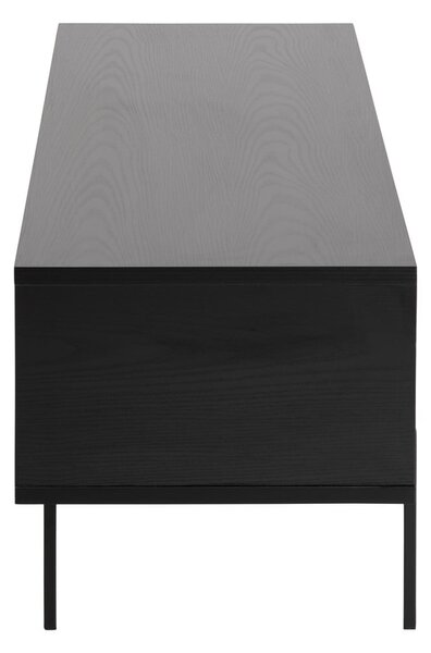 Černý TV stolek v dekoru jasanu 140x45 cm Angus – Actona