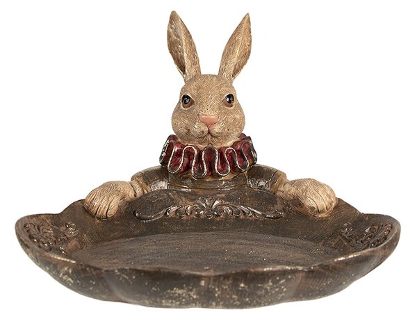 Dekorace králík s miskou - 21*21*15 cm - Clayre & Eef