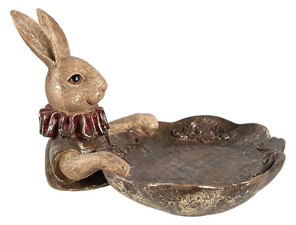 Dekorace králík s miskou - 21*21*15 cm - Clayre & Eef