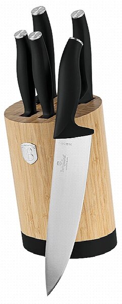 Sada nožů se stojanem BAMBOO 6 ks Matte Black Collection