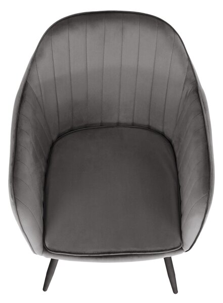 KONDELA Designové křeslo, šedá Velvet látka, ZIRKON