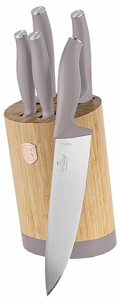 Sada nožů se stojanem BAMBOO 6 ks Taupe Collection