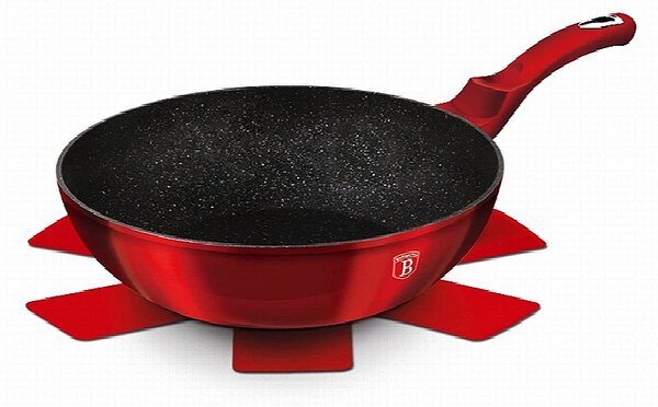 Wok s mramorovým povrchem 28 cm Burgundy Metallic Line