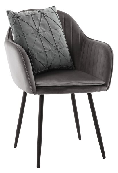 KONDELA Designové křeslo, šedá Velvet látka, ZIRKON