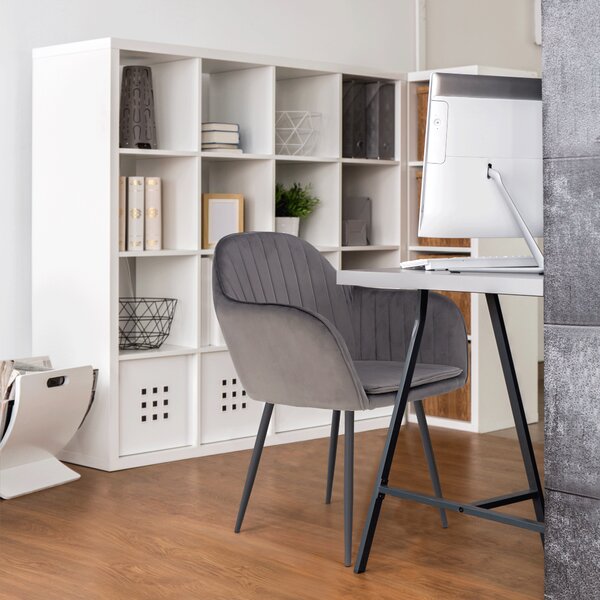 KONDELA Designové křeslo, šedá Velvet látka, ZIRKON
