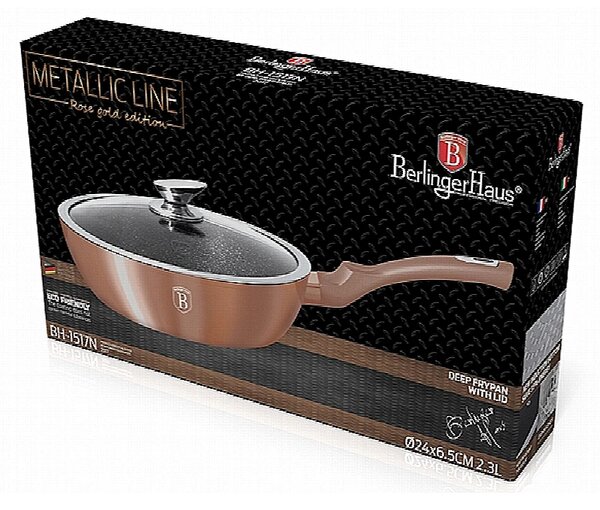 Pánev hluboká s poklicí 24 cm Rosegold Metallic Line