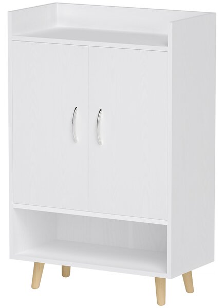 HOMCOM Botník s Úzkým Designem a 4 Přihrádkami pro 12 Párů Bot, Vstupní Prostor 60 x 30 x 92 cm, Bílý | Aosom