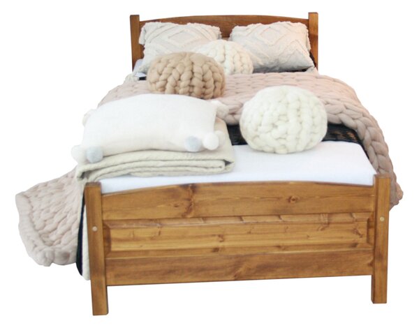 Vyvýšená postel ANGEL + sendvičová matrace MORAVIA + rošt ZDARMA, 90 x 200 cm, dub-lak
