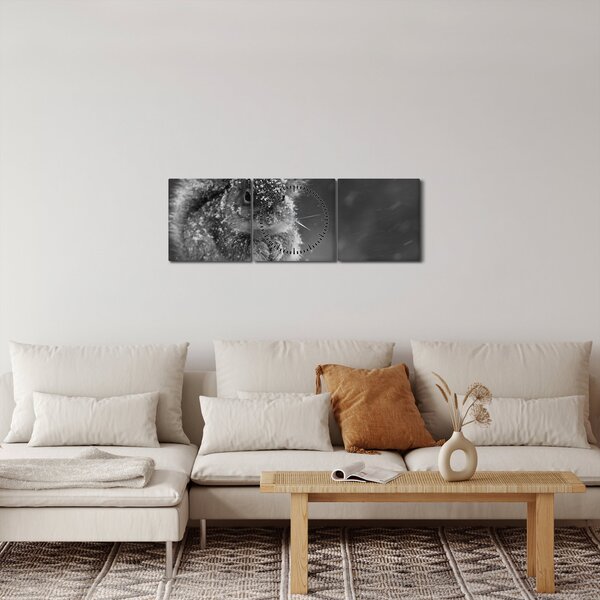 Obraz - Veverka v zimě (s hodinami) (90x30 cm)