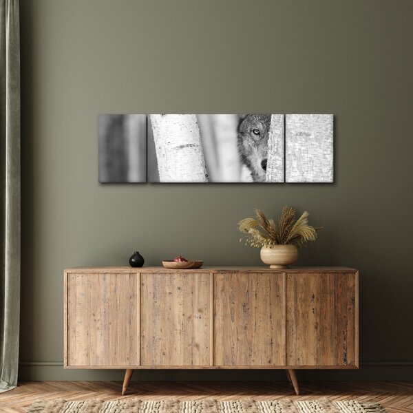 Obraz - Vlk v lese (170x50 cm)