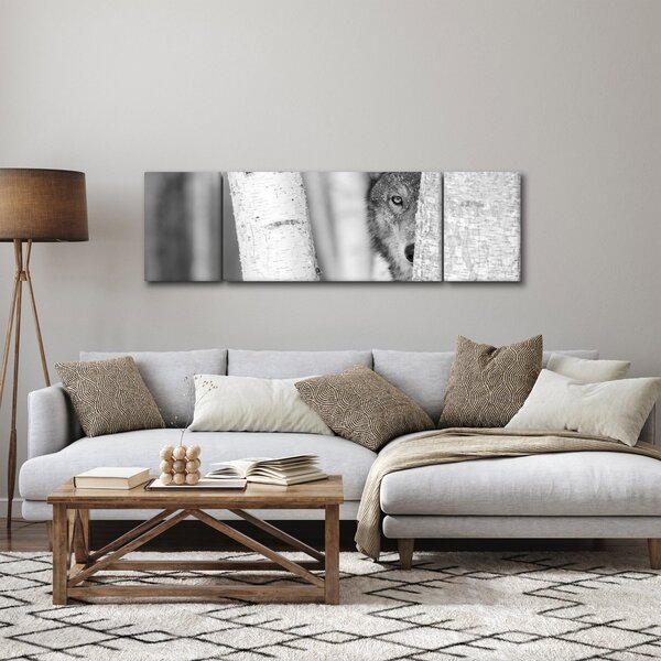 Obraz - Vlk v lese (170x50 cm)