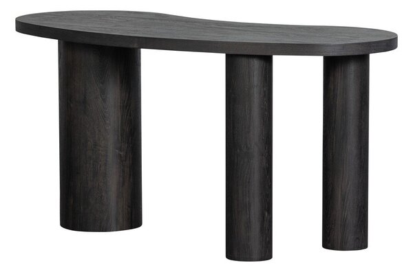 Tmavě hnědý konzolový stolek v dekoru borovice 70x150 cm Maan – WOOOD