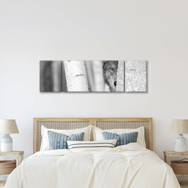 Obraz - Vlk v lese (170x50 cm)