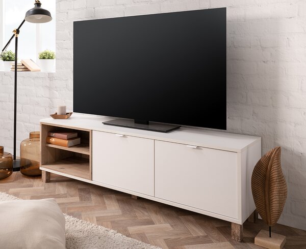 TV stolek MENORCA 56A světlý antik/bílá