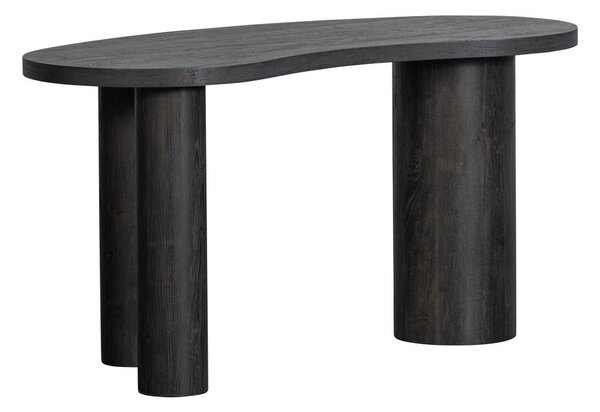 Tmavě hnědý konzolový stolek v dekoru borovice 70x150 cm Maan – WOOOD