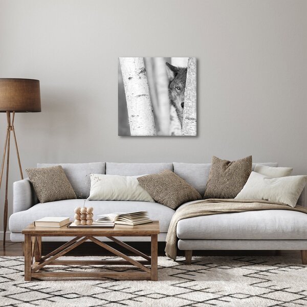 Obraz - Vlk v lese (30x30 cm)