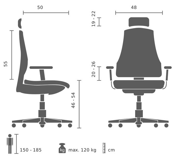 OTOČNÁ ŽIDLE, šedá MID.YOU - Online Only kancelářské židle, Online Only