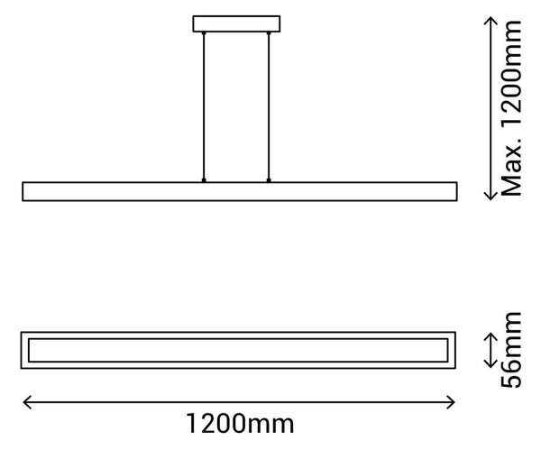 Závěsné svítidlo SULION Taveda, výška 120 cm