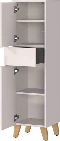 Krémová matná vysoká koupelnová skříňka 33x123 cm Arnea – Germania
