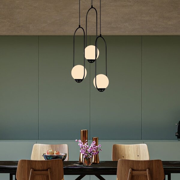 Černé závěsné svítidlo Squid Lighting Arch, výška 146 cm
