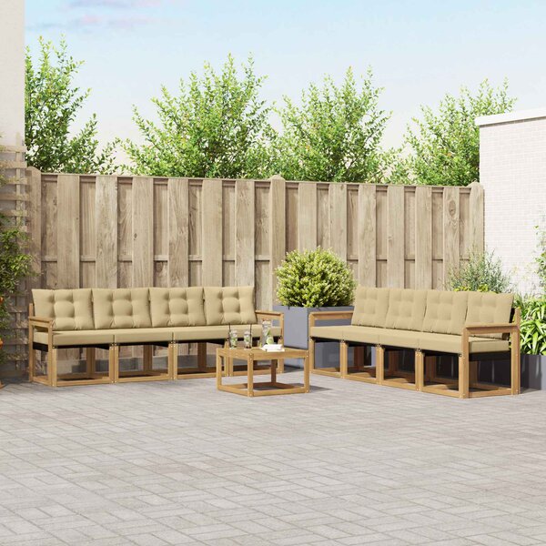Venkovní pohovková souprava 9 ks Bílá a béžová 3389327