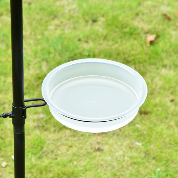 Sada krmítka pro ptáky PawHut z oceli, výška 208 cm včetně 4 háků, pítko pro ptáky, krmící misku, kompletní stanice pro ptactvo, černá | Aosom