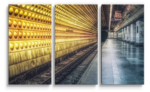 Sablio Obraz - 3-dílný Pražské metro - 120x80 cm
