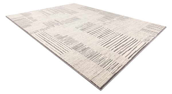 Makro Abra Kusový koberec vlněný ANGEL 1222 52023 Linie Proužky béžový šedý Rozměr: 80x150 cm
