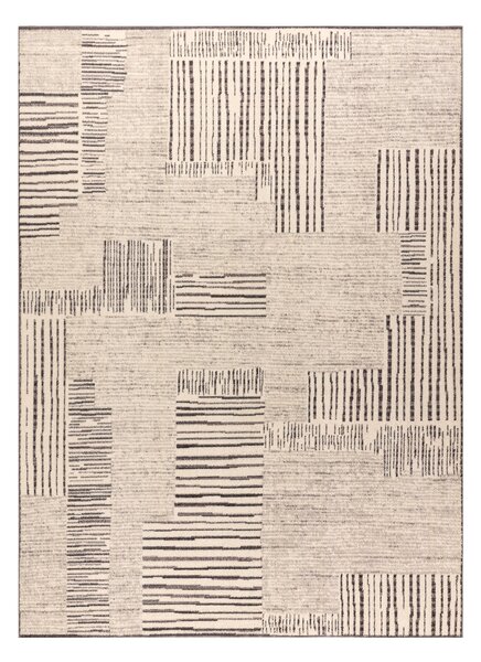 Makro Abra Kusový koberec vlněný ANGEL 1222 52023 Linie Proužky béžový šedý Rozměr: 80x150 cm