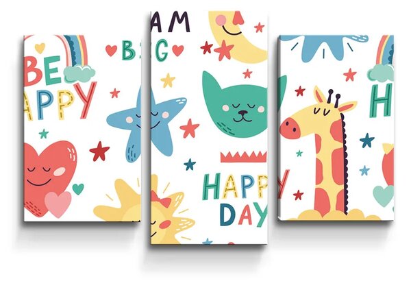 Sablio Obraz - 3-dílný Happy day - 75x50 cm