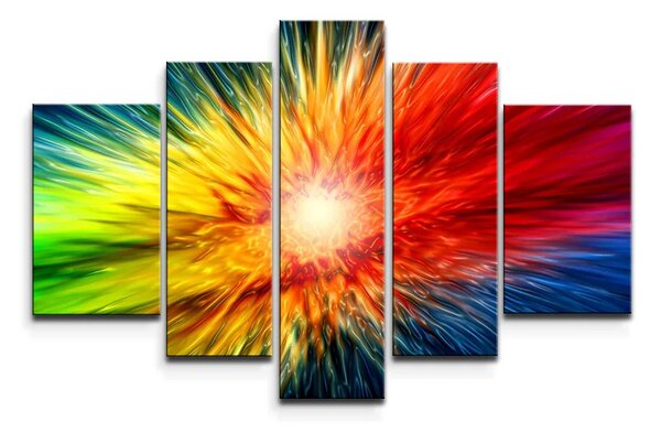 Sablio Obraz - 5-dílný Barevná exploze - 125x90 cm