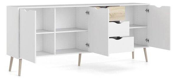 Bílá komoda 196x82x39 cm Oslo – Tvilum
