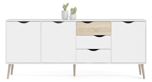 Bílá komoda 196x82x39 cm Oslo – Tvilum