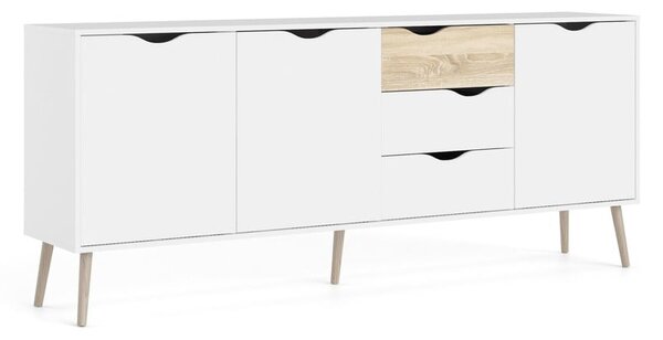 Bílá komoda 196x82x39 cm Oslo – Tvilum