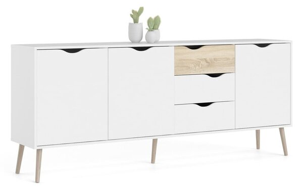 Bílá komoda 196x82x39 cm Oslo – Tvilum