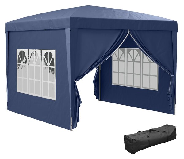 Pavilon Outsunny 3x3m, Voděodolný a Stabilní Zimní Stan s Rychlým Sestavením, UV Ochrana 50+, Skládací Párty Stan s 4 Bočními Stěnami pro Zahradu, Mod